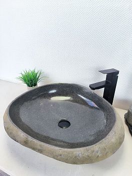 Раковина из речного камня RS-66190 59х52х15 из натурального камня