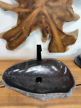 Раковина из речного камня RS-66442 63х38х15 из натурального камня