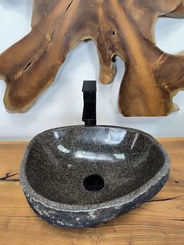 Раковина из речного камня RS-66272 40х32х15 из натурального камня