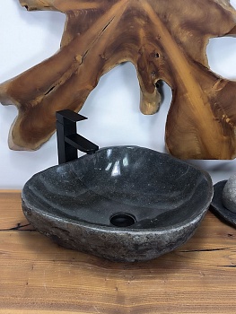 Раковина из речного камня RS-66333 49х45х15 из натурального камня