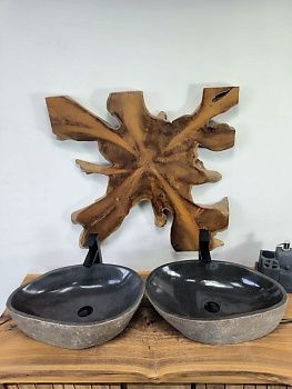 Раковина из речного камня ПАРА! RS-66629 57х35х15 из натурального камня