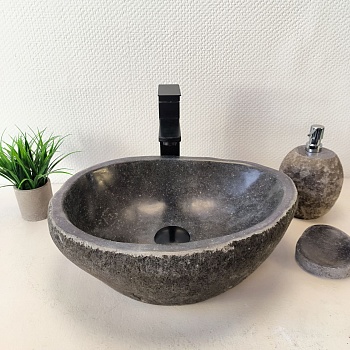 Раковина из речного камня RS-66029 43х33х15 из натурального камня