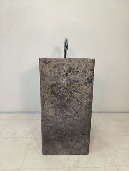 Раковина напольная из мрамора Square Grey RN-65932 45х45х90 из натурального камня