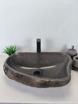 Раковина из речного камня RS-66197 62х40х16 из натурального камня