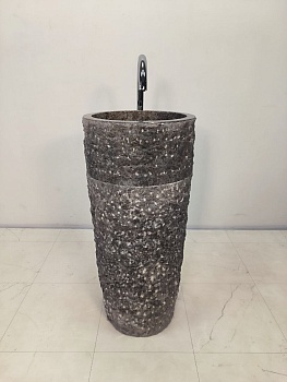Раковина напольная из мрамора Pedestal Grey Marmo MN-65925 40х40х90 из натурального камня