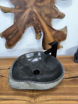 Раковина из речного камня RS-66683 49х42х15 из натурального камня