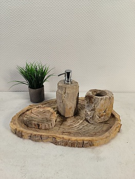 Набор из окаменелого дерева 4 предм Fossil Set NF-63062 поднос 29см*43см