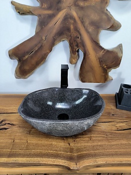 Раковина из речного камня RS-66673 44х30х15 из натурального камня