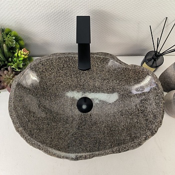 Раковина из речного камня RS-65446 54*38*15 из натурального камня