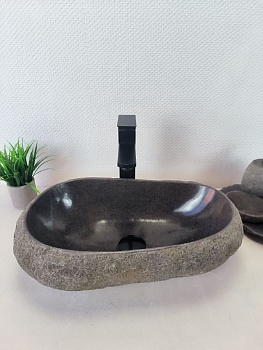 Раковина из речного камня RS-66199 50х28х15 из натурального камня