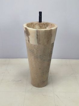 Раковина напольная из оникса Yellow ON-66254 45*45*90 из натурального камня