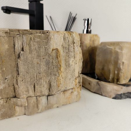 Каменная раковина из окаменелого дерева OD-04456 (55*46*15) 0176 из натурального камня