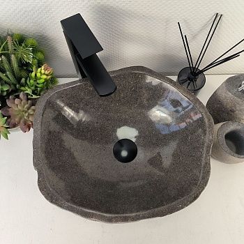 Раковина из речного камня RS-65436 42*37*14 из натурального камня