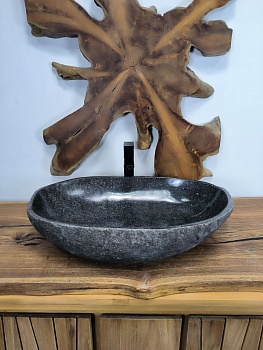 Раковина из речного камня RS-66606 70х45х15 из натурального камня