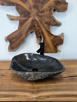 Раковина из речного камня RS-66580 51х39х15 из натурального камня