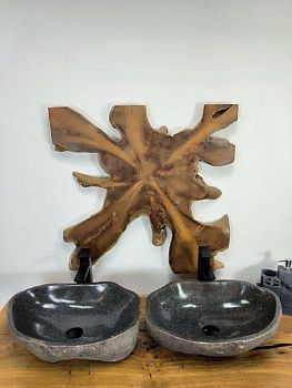 Раковина из речного камня ПАРА! RS-66677 53х35х15 из натурального камня