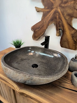 Раковина из речного камня RS-65837 60х51х15 из натурального камня