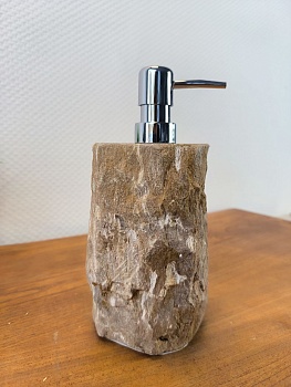 Дозатор для мыла из окаменелого дерева DOD-66162 из натурального камня