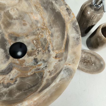 Каменная раковина из оникса Bowl Grey BO-04399 (40*40*15) 0196 из натурального камня