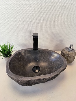 Раковина из речного камня RS-65954 46х33х16 из натурального камня