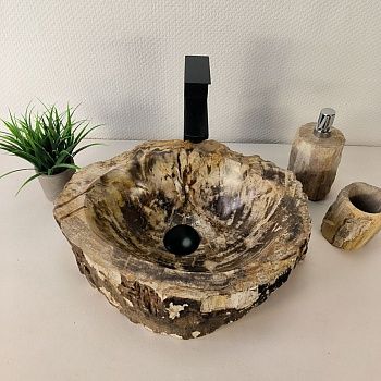 Раковина из окаменелого дерева OD-66060 44х35х14 из натурального камня