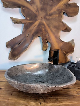 Раковина из речного камня RS-66761 50х36х15 из натурального камня