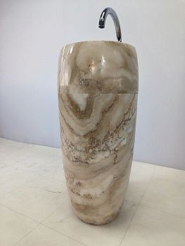 Раковина напольная из оникса Silinder ON-66248 37х37х86 из натурального камня