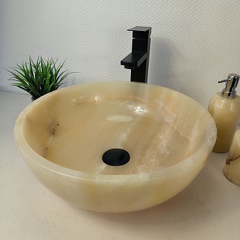 Раковина из оникса Bowl Yellow BO-66077 40*40*15 из натурального камня