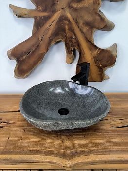 Раковина из речного камня RS-66577 49х43х15 из натурального камня