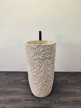 Раковина напольная из мрамора Pedestal Cream Marmo MN-65913 45х45х90 из натурального камня