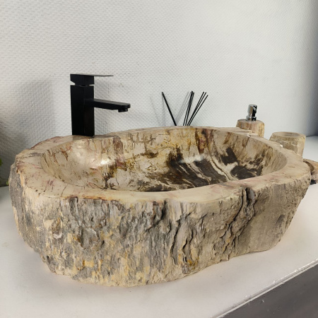 Каменная раковина из окаменелого дерева OD-04455 (65*49*15) 0177 из натурального камня