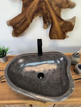Раковина из речного камня RS-65815 60х45х15 из натурального камня