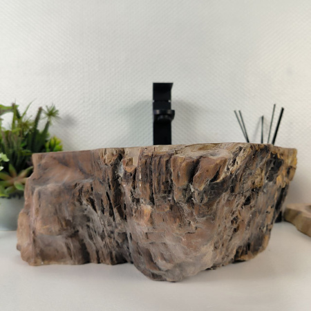 Каменная раковина из окаменелого дерева OD-04791 (43*41*15) 0180 из натурального камня