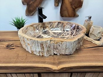 Раковина из окаменелого дерева OD-65693 58х40х15 из натурального камня