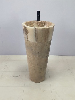 Раковина напольная из оникса Yellow ON-66254 45*45*90 из натурального камня