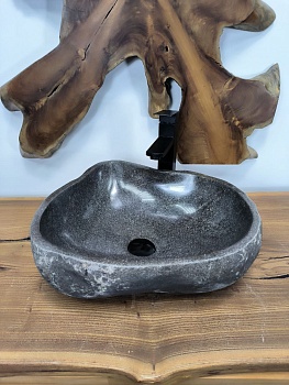 Раковина из речного камня RS-66408 46х42х15 из натурального камня