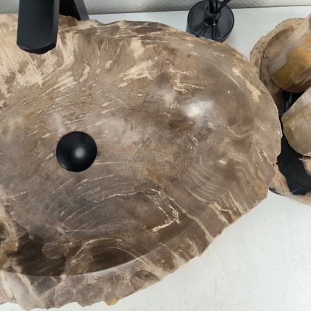 Каменная раковина из окаменелого дерева OD-04572 (58*40*16) 0176 из натурального камня