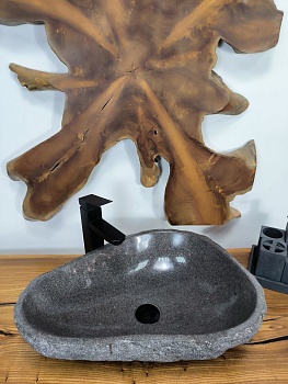 Раковина из речного камня RS-66672 55х40х15 из натурального камня