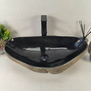 Раковина из речного камня RS-65454 62*33*15 из натурального камня