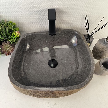 Раковина из речного камня RS-65472 48*43*16 из натурального камня