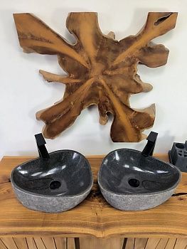 Раковина из речного камня ПАРА! RS-66626 46*35*15 из натурального камня