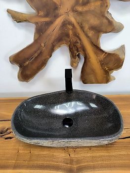 Раковина из речного камня RS-66528 59х35х16 из натурального камня