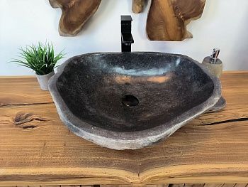 Раковина из речного камня RS-65800 58х48х16 из натурального камня