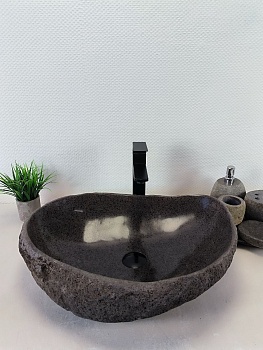 Раковина из речного камня RS-66223 57х43х15 из натурального камня