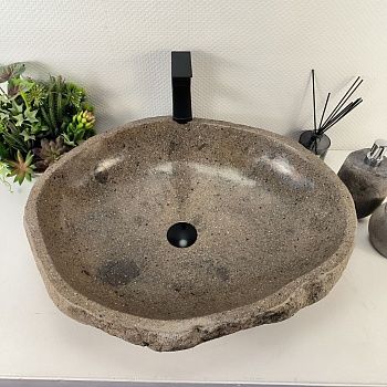 Раковина из речного камня RS-65408 64*53*15 из натурального камня