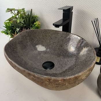 Раковина из речного камня RS-65452 45*36*15 из натурального камня