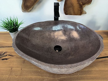 Раковина из речного камня RS-65805 62х47х15 из натурального камня