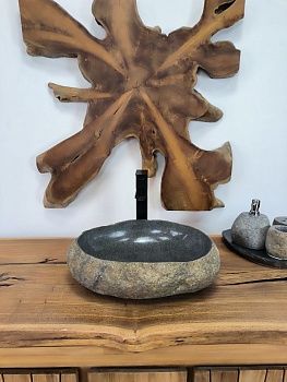 Раковина из речного камня RS-66298 43х36х12 из натурального камня
