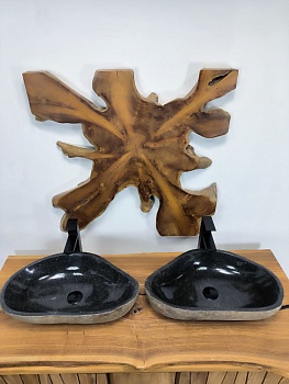 Раковина из речного камня ПАРА! RS-66404 56х33х14 из натурального камня