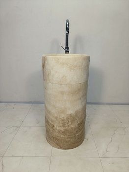Раковина напольная из оникса Silinder Natural ON-65934 40х40х80 из натурального камня